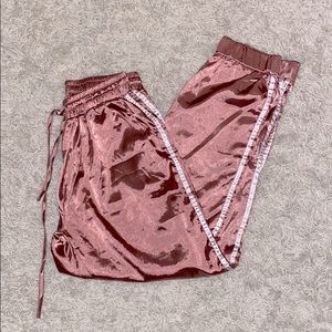Pink Satin Joggers